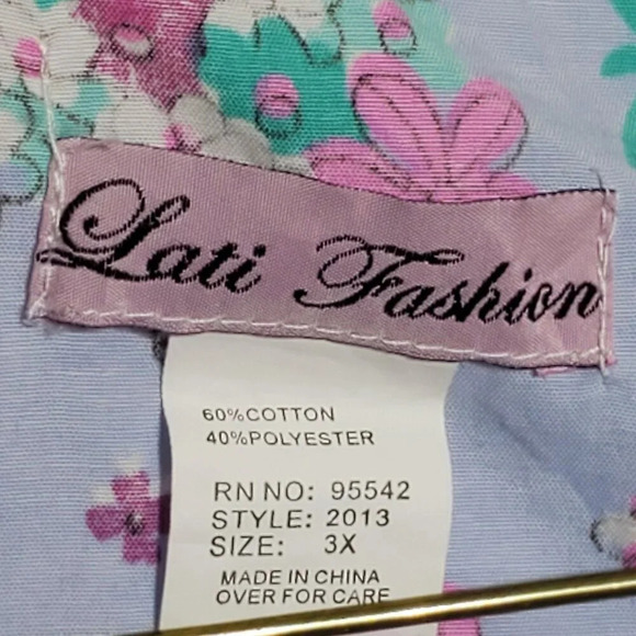 VTG Lati Fashion 3X Floral house coat moomoo Embroidered grannycore pockets - Picture 7 of 10